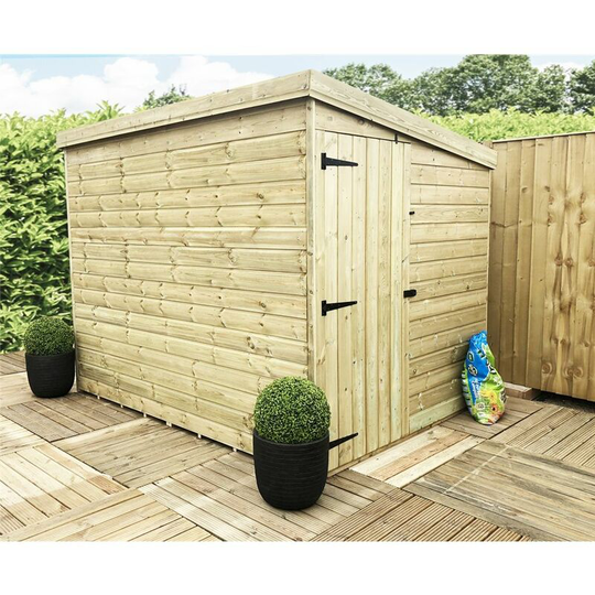 6 x 4 Windowless Pressure Treated Tongue And Groove Pent Shed With Side Door