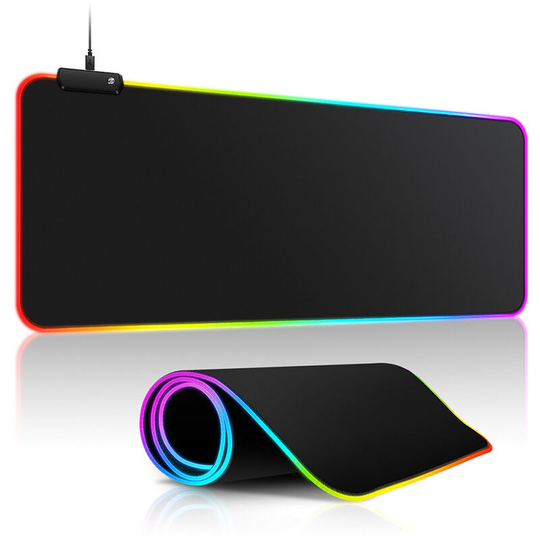 Gaming Mouse Pad, 800 x 300 mm, Large with 14 Lighting Modes, 7 led Colors, Non-Slip, for Gaming Computer, Additional usb Input