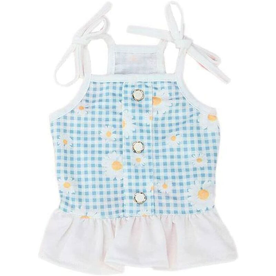 Dog Shirt Sleeveless Puppy Skirt Princess Tutu Pet Cute Summer Wedding Clothes for Small or Medium Cat Clothes Blue l