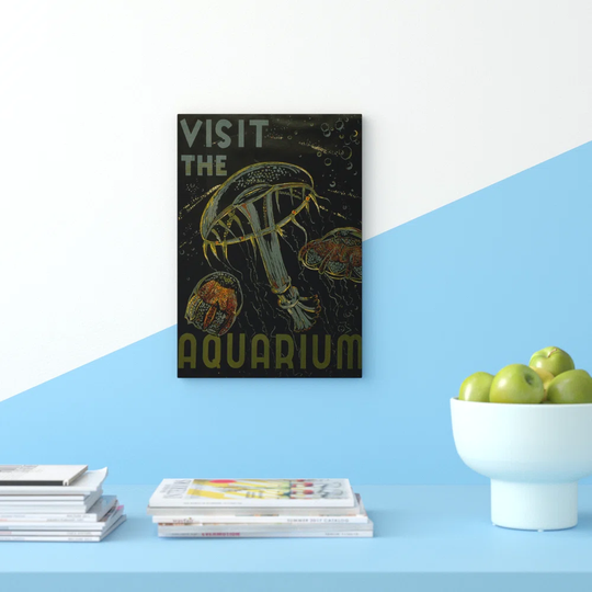 WPA Visit the Aquarium Vintage Advertisement on Canvas