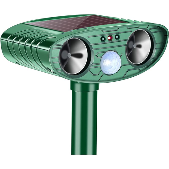 Benobby Kids - Ultrasonic Animal Repeller, Waterproof, Solar Powered, Deer Repellent with Motion Activated Flashing led Light Deterrent Scarer, Repel