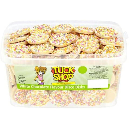 Tuck Shop White Chocolate Flavour Disco Disks (120) pieces 720g