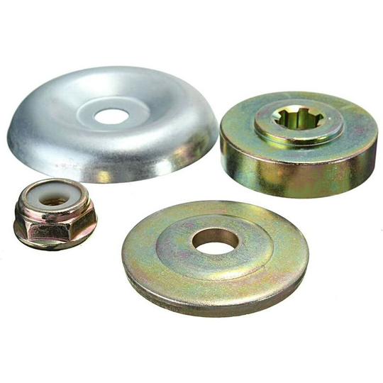 4pc Metal Gear Blade Nut Fastener Kit For Lawn Mower Universal Lawn Mower Gearbox Metal Sheet Plate With M10 Nut Fastener Tool Kit