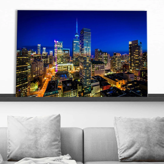 Twilight in Downtown Toronto, Ontario - Wrapped Canvas Photograph Print