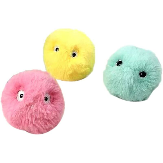 3pcs Interactive Cat Toys for Indoor Cats Electronic Catnip Toy Bird Frog Cricket Chirping Sound Plush Balls for Chasing