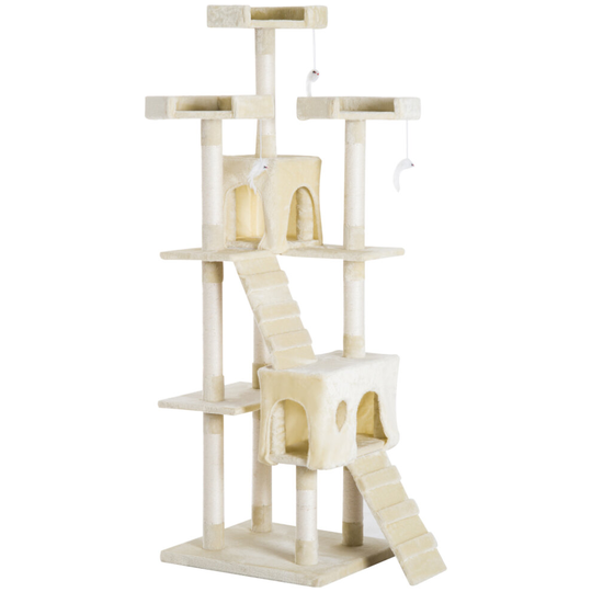 PawHut Condo Furniture Scratcher Post Pet Cat Tree Kitten Bed House