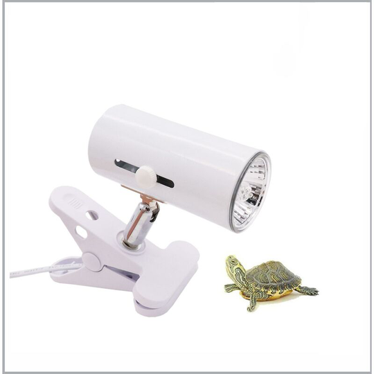 Joorrt - Metal Holder Heating Bulb Clip Turtle With Switch Fish Tank Pet Reptile Lamp Holder Light Clamp (1pcs, White)