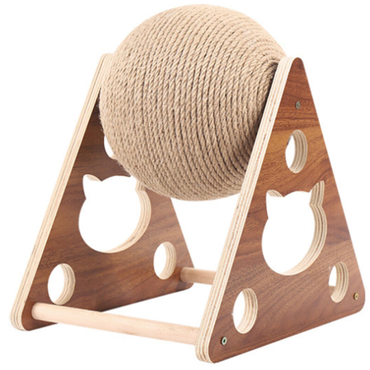 Cat Scratching Board Cat Toys Wooden Cat Scratching Balls Grind Claw Scratching Board Hand Wrapped Sisal Rope Ball Cat Climbing Frame Durable Cat