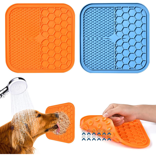 2 Pack Licking Mats for Dogs and Cats, Premium Lick Pad for Dog Anxiety Relief, Slow Feeder Dog Bowls for Boredom Reducer, Dog Food Mat Perfect for