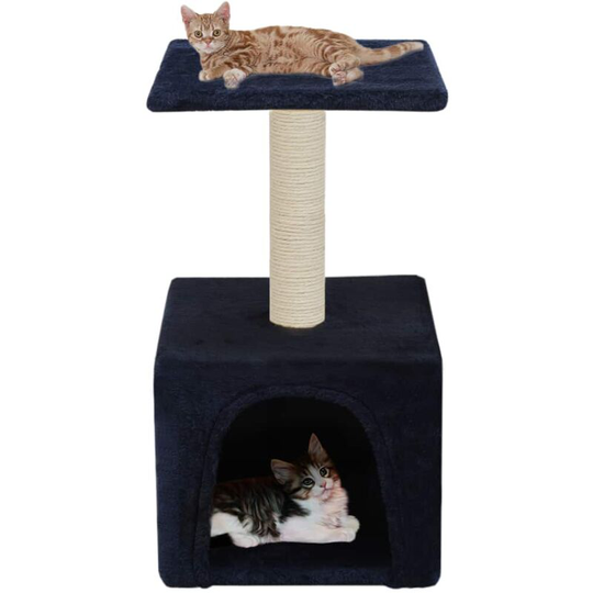 Topdeal Cat Tree with Sisal Scratching Post 55 cm Dark Blue VDFF07098_UK