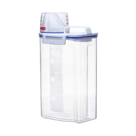 Airtight Dog Cat Food Containers with Measuring Cup for Storing Dog Cat Bird Pet Food 2L / 16 x 11 x 29cm