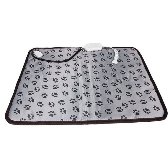 Pets Cat Heating Pad Dog Heating Mat, Heating Blanket Thermal Mat Ideal for Cat & Dog,Footprints, 45*45cm, 1 Piece