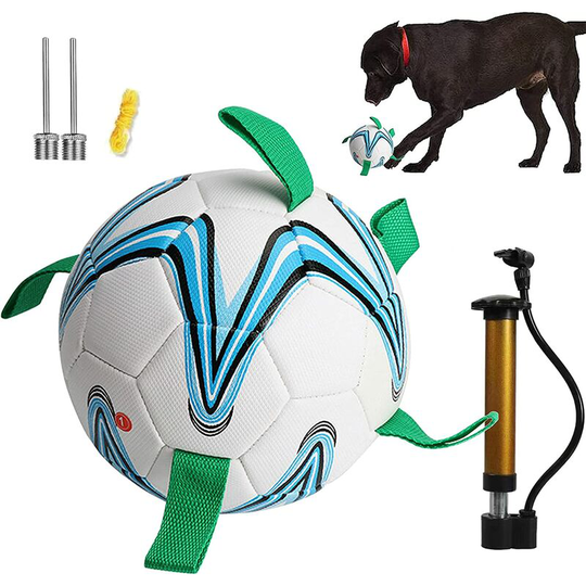 Goldmiky Dog Toy Ball, Interactive Floating Ball for Dogs, Dog Soccer Ball with Gripping Tabs Interactive Dog Toy with Ball Pump and Needle