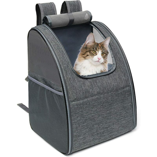 Denuotop - Cat Dog Backpack Foldable Breathable Dog Carrying Bag Foldable Cat Carrying Backpack with Integrated Frame for Outing Walk Travel 34 * 28