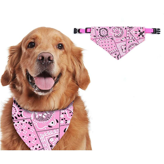 LangRay Pet Scarf, Christmas Cat Costume, Adjustable Pets Bandana, Dog Bandana Collar Christmas Pet Clothes (M, Pink)