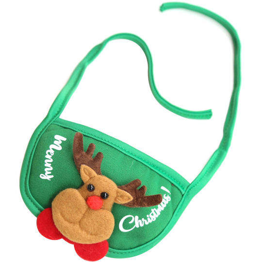 Lifcausal - Adjustable Pet Christmas Bib Green Antlers Pinafore Cute Pet Decoration Festival Accessories For Dogs Cats Puppy Kittens (Green Antlers