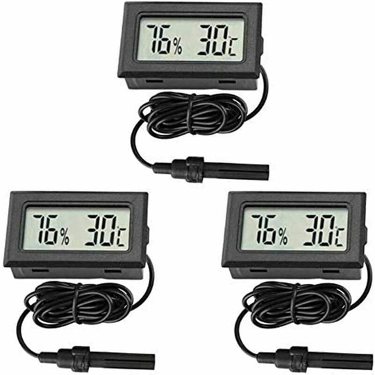 Joorrt - Digital Thermometer Hygrometer Mini Probe Thermometers Temperature Gauge Humidity Meter for Reptile Incubator Aquarium Poultry Office Living