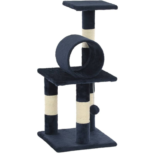 Cat Tree with Sisal Scratching Posts 65 cm Dark Blue Vidaxl Blue