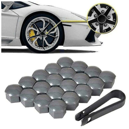 20pcs 17mm/19/21mm Car Wheel Nut Caps Abs Auto Trim Tyre Wheel Nut Cover Screw Bolt Protection Covers Screw Protector - Yellow 19mm