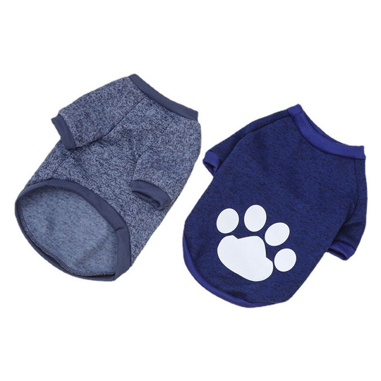 2 pieces of dog hoodie Autumn/Winter teddy clothes Wool hoodie grab printed pet clothes 25*38*26cm