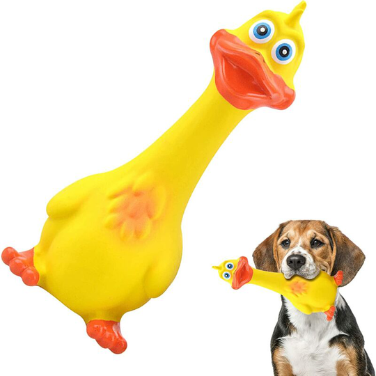 Squeaky Toys for Dogs, Squeaky Toys for Dogs, Interactive Latex Toys, Chew Toys for Small, Medium and Large Dogs, Two Pack Yellow Ducks