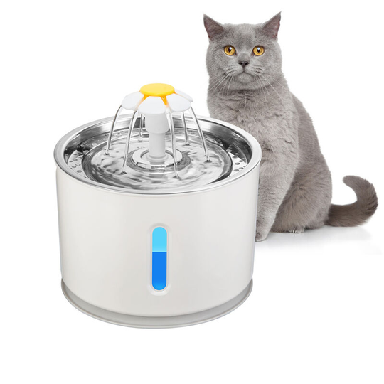 Intelligent Automatic Cat Dog Water Fountain 2.4L Large Capacity Stainless Steel Water Dispenser