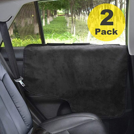 Perle Rare - Louvra Dog Car Door Protector 2 Pack Dog Car Door Protector Waterproof Dog Car Door Protector, Dog Car Door Protector Cover - Black