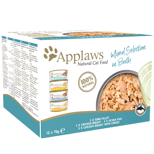 Applaws Wet Cat Food Mixed Mega Pack 48 x 70g - Mixed Selection in Broth