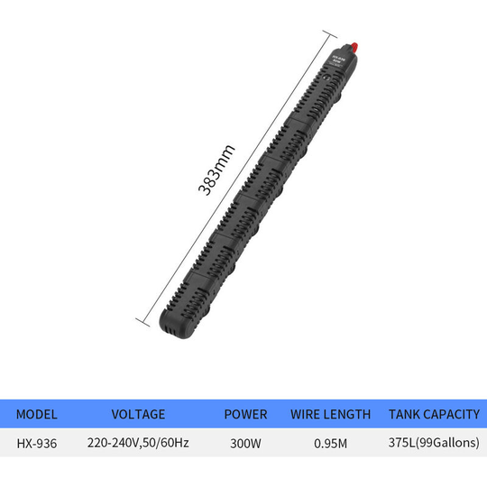 Aquarium Heating Rod with Protective Cover Automatic Aquarium Heating Rod Turtle Tank Heating Rod with Thermostat (HX-936 300W)
