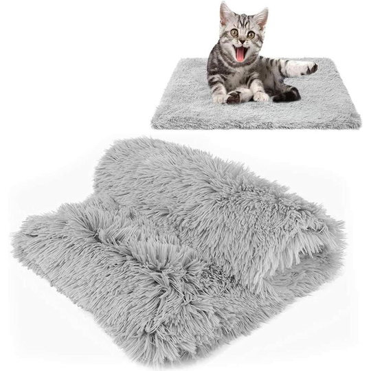 Fluffy Plush Dog Blankets Cat Double Side Washable Mat Soft and Warm Cover Comfortable Sofa Bed for Dogs (Gray s: 36 * 56cm)