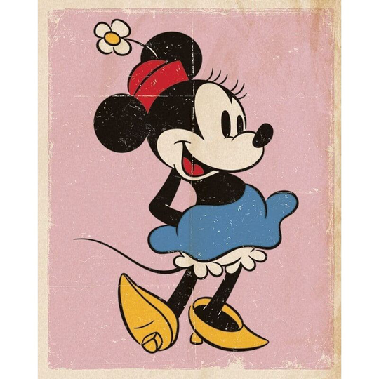 Retro Minnie Mouse Poster (One Size) (Multicoloured) - Multicoloured - Disney