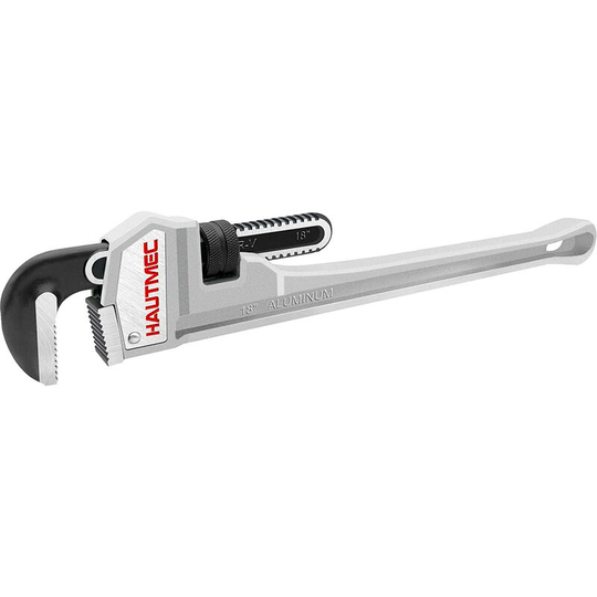 Hautmec - Heavy-Duty Straight Pipe Wrench, 450mm (18 Inch) Non-Slip and Rust-Proof Plumbing Wrench, Heat-Treated Floating Hook Jaw and Light-Weight