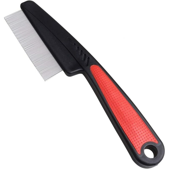 Anti Flea Comb for Cats, Anti Lice Brush Dog Extra Fine Metal Lice Removal Comb with Plastic Handle for Kitten Puppy Pets