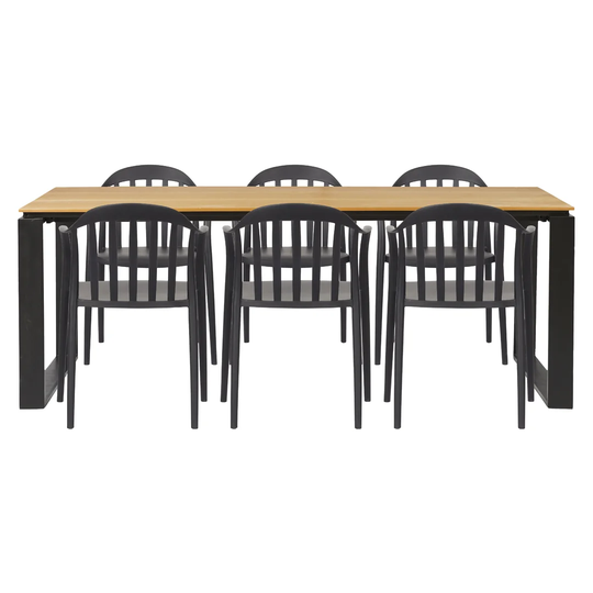 Fredeling Rectangular 6 - Person 210Cm Long Dining Set