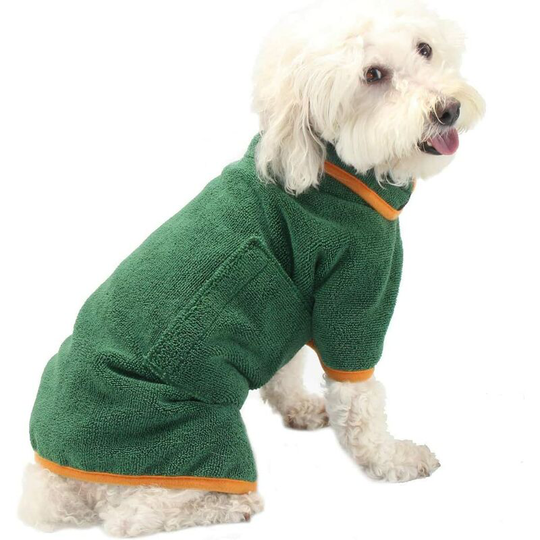 Perle Rare - Adjustable Microfiber Dog Bath Robe Small Dog Bathrobe Super Absorbent Dog Bath Towel for Drying After Swimming, Bathing or Going Out in