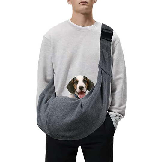 Dog Cat Sling Carrier, adjustable padded shoulder strap, with pocket for outdoor travel