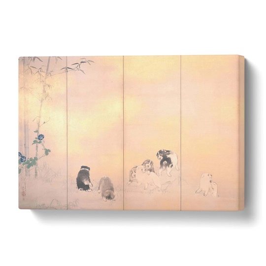 'Puppies' by Takeuchi Seiho - Wrapped Canvas Painting Print