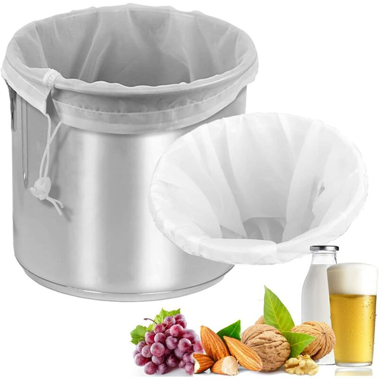 Reusable Filter Bag Micron Mesh Drawstring Food Strainer Bag for Filtering Nut Milk Brewing Needs. (22 Inches x 26 Inches)