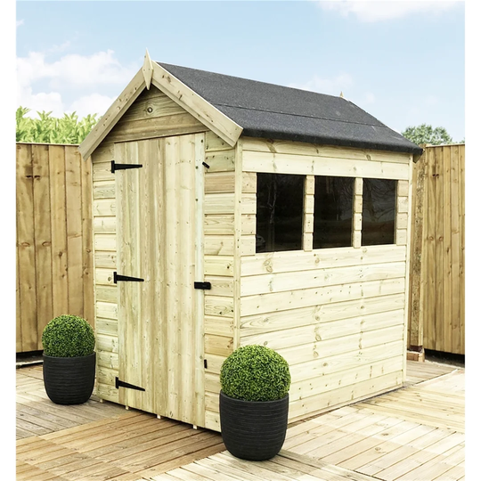 Jelle 4 ft. W x 6 ft. D Solid Wood Garden Shed