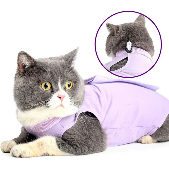 Soekavia - Professional convalescent clothing, for abdominal wounds or skin diseases, alternative collar for cats and dogs, after surgery, pajamas