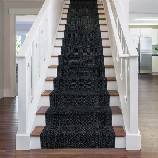 Schwarz Stair Looped Black Rug