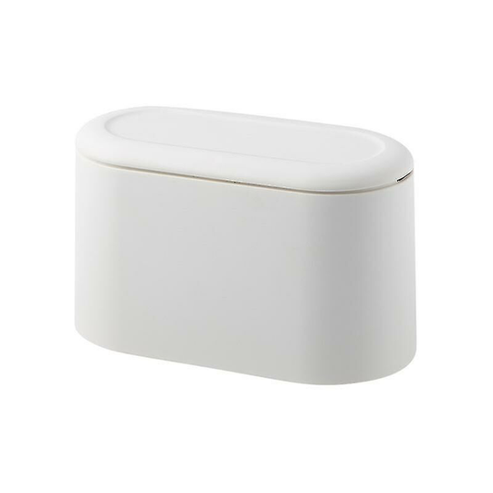 Table Trash Can With Lid, Mini Trash Can(white,1pcs)