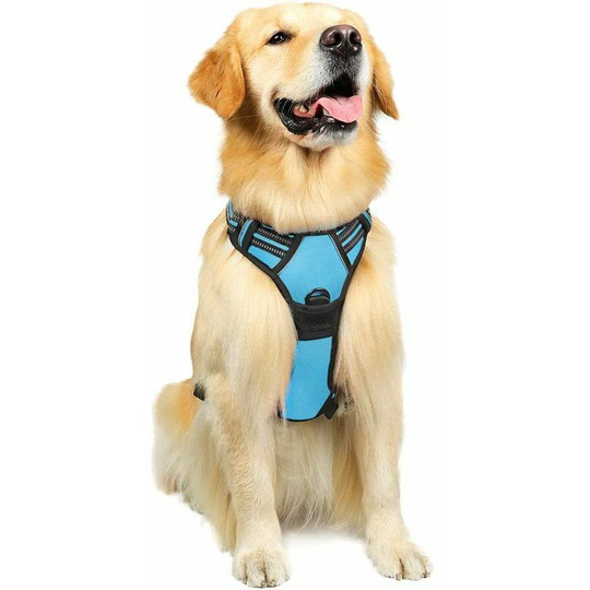 Monly - Dog Harness Dog Harness, Anti-Pull Pet Harness with 2 Leash Clips, Adjustable Soft Padded Dog Vest, Reflective Oxford Pet Vest Outdoor with