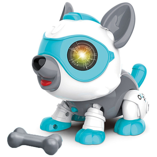 Robot Dog Toy for Kids diy Toy Interactive Toy Intelligent Educational Kids Toys Suitable for Boys Girls Gift, Blue - Blue
