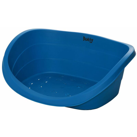 Armadillo Plastic Heavy Duty Oval Pet Dog Puppy Bed Basket Tough Waterproof - Blue - Small