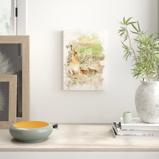 'Vintage W Kuhnert Hare' Painting on Canvas