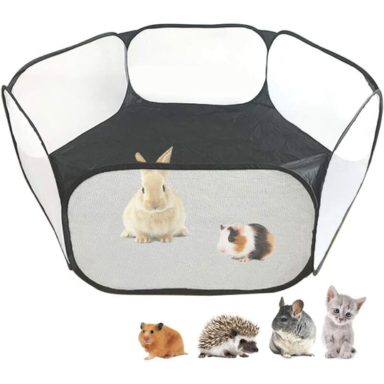Dksfjkl - Small Animal Cage Tent, Transparent Breathable Pet Playpen, Outdoor / Indoor Training Fence, Portable Garden Fence for Guinea Pigs,