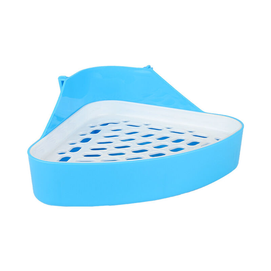 Creative Small Pet Grooming Bedding Box, Triangle Toilet Rabbit Toilet Guinea Pig Chinchilla Toilet Small Triangle Pet Cleaning Supplies (Blue 1