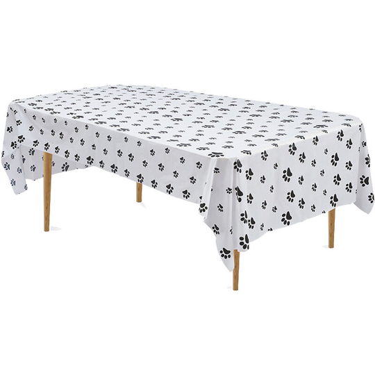 Sun Flowergb - 3 Pack Puppy Dog Print Table Cloth, Pet Paw Print Plastic Table Cloth, Rectangle Desk Table Cloth, Waterproof Table Cloths for Puppy