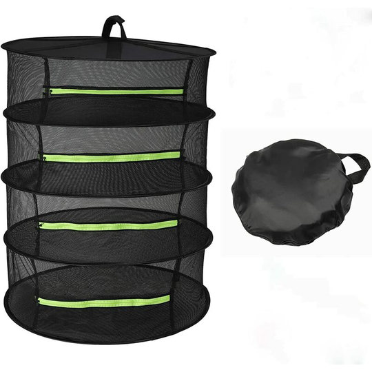 Osqi - Herb Drying Rack Hanging Drying Rack Mesh for Plants Herb Dryer Collapsible Dry Net with Zipper for Seeds, Bud, Nuts, Hydroponic Plants (4